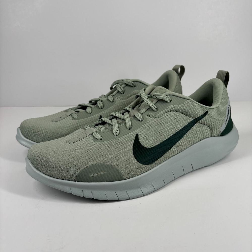 Nike Women's Sage Green Athletic Sneakers with Dark Green Swoosh